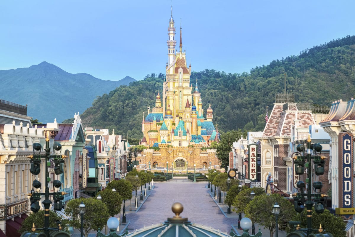 The castle at Hong Kong Disneyland